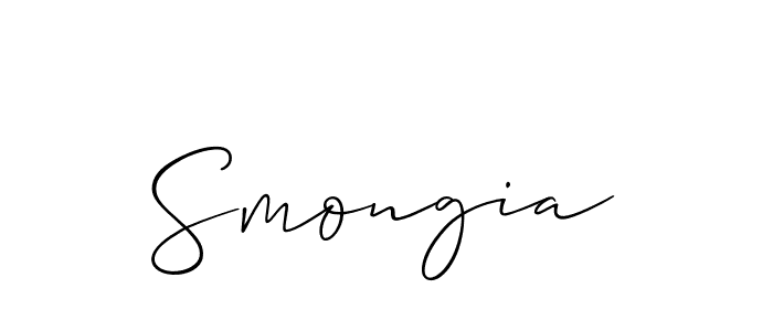 Smongia stylish signature style. Best Handwritten Sign (Allison_Script) for my name. Handwritten Signature Collection Ideas for my name Smongia. Smongia signature style 2 images and pictures png