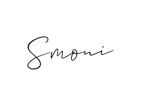 Also You can easily find your signature by using the search form. We will create Smoni name handwritten signature images for you free of cost using Allison_Script sign style. Smoni signature style 2 images and pictures png