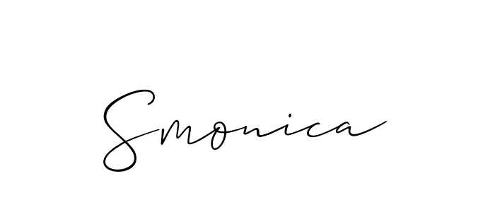 How to make Smonica signature? Allison_Script is a professional autograph style. Create handwritten signature for Smonica name. Smonica signature style 2 images and pictures png