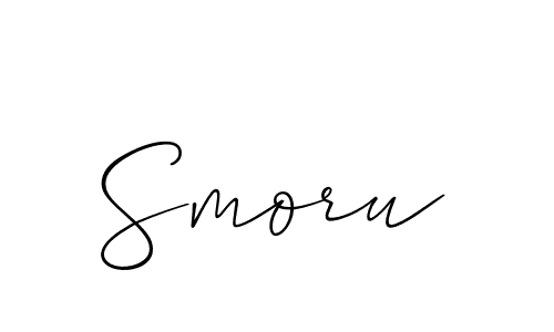 The best way (Allison_Script) to make a short signature is to pick only two or three words in your name. The name Smoru include a total of six letters. For converting this name. Smoru signature style 2 images and pictures png