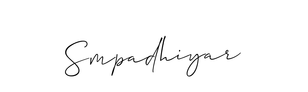 Create a beautiful signature design for name Smpadhiyar. With this signature (Allison_Script) fonts, you can make a handwritten signature for free. Smpadhiyar signature style 2 images and pictures png