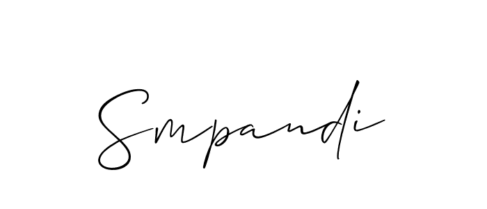 Also You can easily find your signature by using the search form. We will create Smpandi name handwritten signature images for you free of cost using Allison_Script sign style. Smpandi signature style 2 images and pictures png