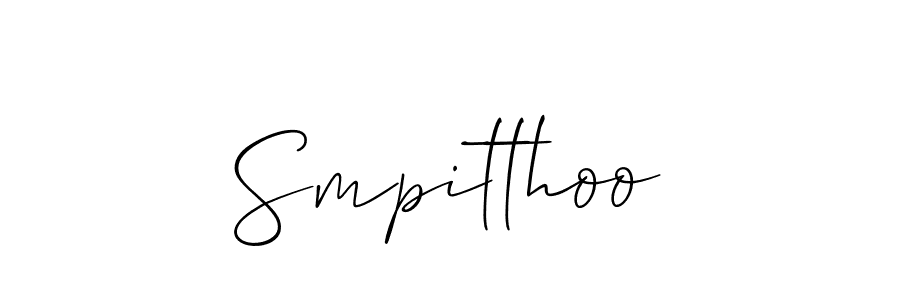 The best way (Allison_Script) to make a short signature is to pick only two or three words in your name. The name Smpitthoo include a total of six letters. For converting this name. Smpitthoo signature style 2 images and pictures png