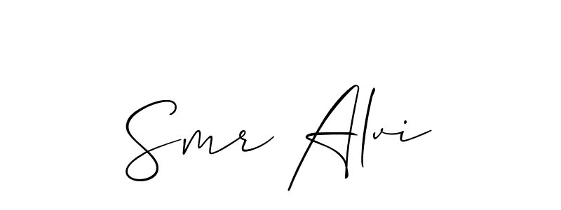 Also You can easily find your signature by using the search form. We will create Smr Alvi name handwritten signature images for you free of cost using Allison_Script sign style. Smr Alvi signature style 2 images and pictures png