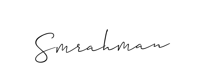 Create a beautiful signature design for name Smrahman. With this signature (Allison_Script) fonts, you can make a handwritten signature for free. Smrahman signature style 2 images and pictures png