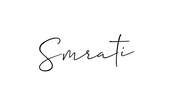 Allison_Script is a professional signature style that is perfect for those who want to add a touch of class to their signature. It is also a great choice for those who want to make their signature more unique. Get Smrati name to fancy signature for free. Smrati signature style 2 images and pictures png