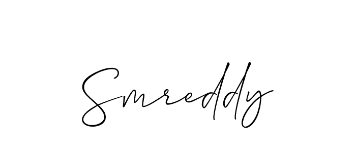 Use a signature maker to create a handwritten signature online. With this signature software, you can design (Allison_Script) your own signature for name Smreddy. Smreddy signature style 2 images and pictures png