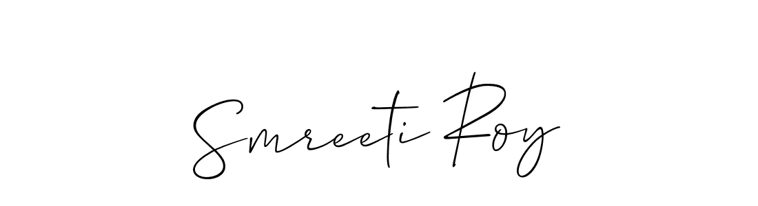 How to make Smreeti Roy name signature. Use Allison_Script style for creating short signs online. This is the latest handwritten sign. Smreeti Roy signature style 2 images and pictures png
