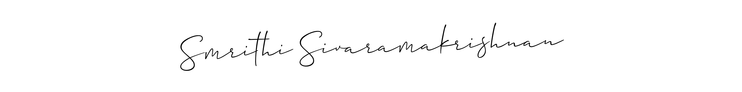 Use a signature maker to create a handwritten signature online. With this signature software, you can design (Allison_Script) your own signature for name Smrithi Sivaramakrishnan. Smrithi Sivaramakrishnan signature style 2 images and pictures png