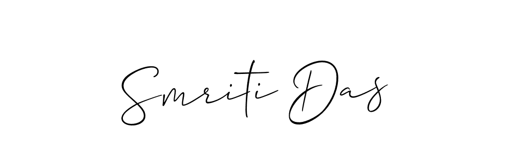 Also You can easily find your signature by using the search form. We will create Smriti Das name handwritten signature images for you free of cost using Allison_Script sign style. Smriti Das signature style 2 images and pictures png