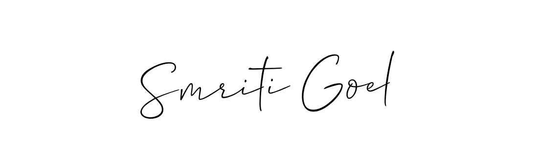 You can use this online signature creator to create a handwritten signature for the name Smriti Goel. This is the best online autograph maker. Smriti Goel signature style 2 images and pictures png