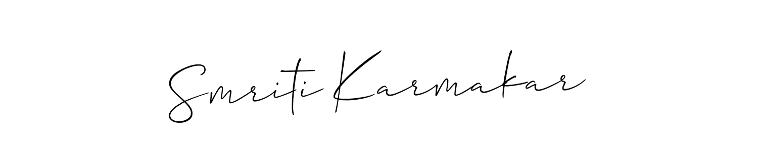 You should practise on your own different ways (Allison_Script) to write your name (Smriti Karmakar) in signature. don't let someone else do it for you. Smriti Karmakar signature style 2 images and pictures png