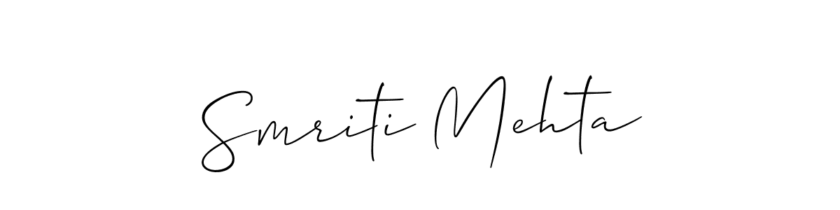 if you are searching for the best signature style for your name Smriti Mehta. so please give up your signature search. here we have designed multiple signature styles  using Allison_Script. Smriti Mehta signature style 2 images and pictures png