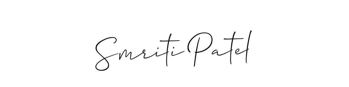 Allison_Script is a professional signature style that is perfect for those who want to add a touch of class to their signature. It is also a great choice for those who want to make their signature more unique. Get Smriti Patel name to fancy signature for free. Smriti Patel signature style 2 images and pictures png