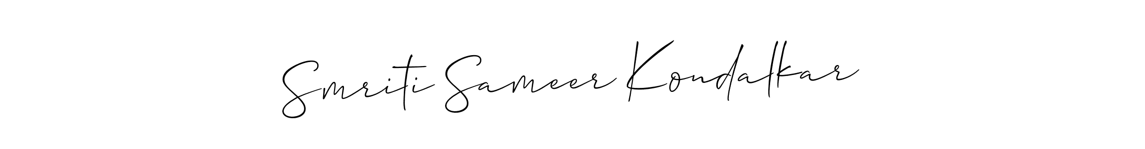 Smriti Sameer Kondalkar stylish signature style. Best Handwritten Sign (Allison_Script) for my name. Handwritten Signature Collection Ideas for my name Smriti Sameer Kondalkar. Smriti Sameer Kondalkar signature style 2 images and pictures png