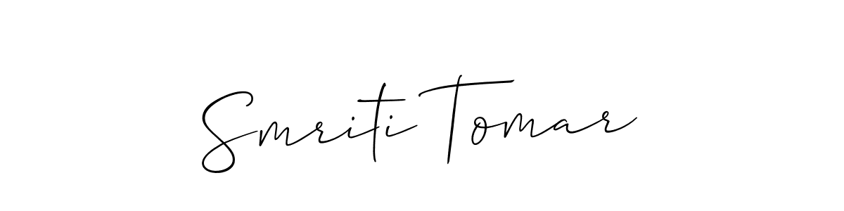 Also we have Smriti Tomar name is the best signature style. Create professional handwritten signature collection using Allison_Script autograph style. Smriti Tomar signature style 2 images and pictures png