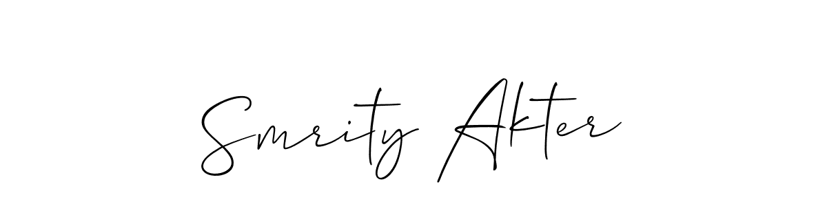 Smrity Akter stylish signature style. Best Handwritten Sign (Allison_Script) for my name. Handwritten Signature Collection Ideas for my name Smrity Akter. Smrity Akter signature style 2 images and pictures png