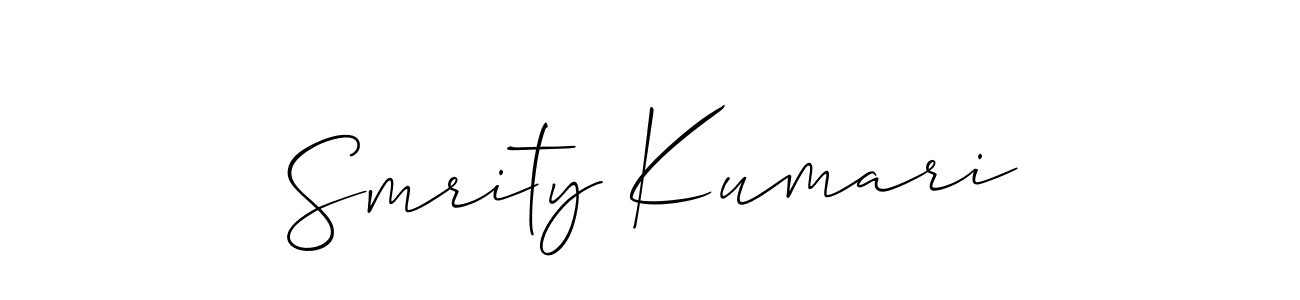 Use a signature maker to create a handwritten signature online. With this signature software, you can design (Allison_Script) your own signature for name Smrity Kumari. Smrity Kumari signature style 2 images and pictures png