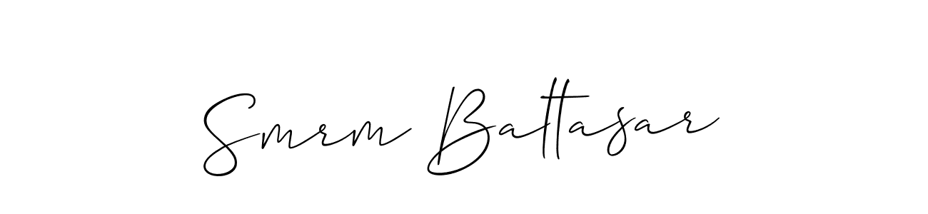 Create a beautiful signature design for name Smrm Baltasar. With this signature (Allison_Script) fonts, you can make a handwritten signature for free. Smrm Baltasar signature style 2 images and pictures png