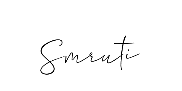 The best way (Allison_Script) to make a short signature is to pick only two or three words in your name. The name Smruti include a total of six letters. For converting this name. Smruti signature style 2 images and pictures png