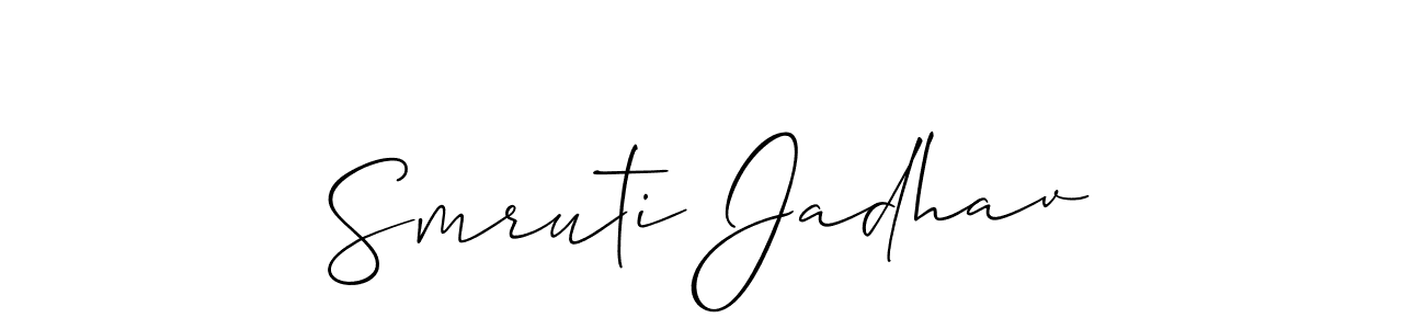 Similarly Allison_Script is the best handwritten signature design. Signature creator online .You can use it as an online autograph creator for name Smruti Jadhav. Smruti Jadhav signature style 2 images and pictures png