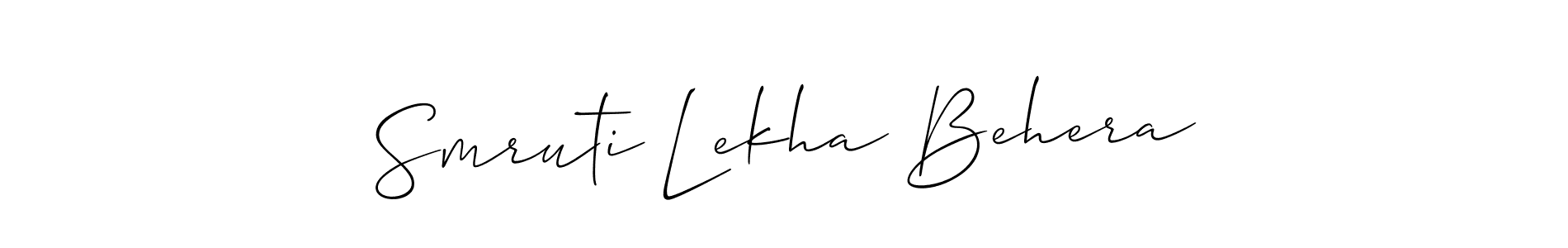 if you are searching for the best signature style for your name Smruti Lekha Behera. so please give up your signature search. here we have designed multiple signature styles  using Allison_Script. Smruti Lekha Behera signature style 2 images and pictures png