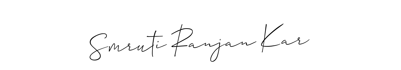 How to make Smruti Ranjan Kar name signature. Use Allison_Script style for creating short signs online. This is the latest handwritten sign. Smruti Ranjan Kar signature style 2 images and pictures png