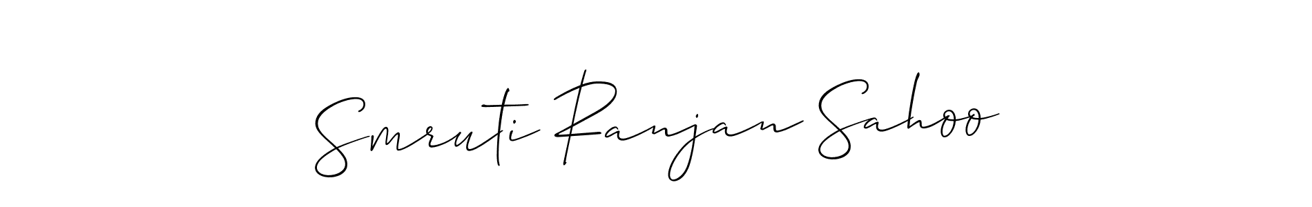 Create a beautiful signature design for name Smruti Ranjan Sahoo. With this signature (Allison_Script) fonts, you can make a handwritten signature for free. Smruti Ranjan Sahoo signature style 2 images and pictures png
