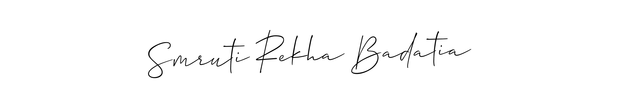 Also we have Smruti Rekha Badatia name is the best signature style. Create professional handwritten signature collection using Allison_Script autograph style. Smruti Rekha Badatia signature style 2 images and pictures png