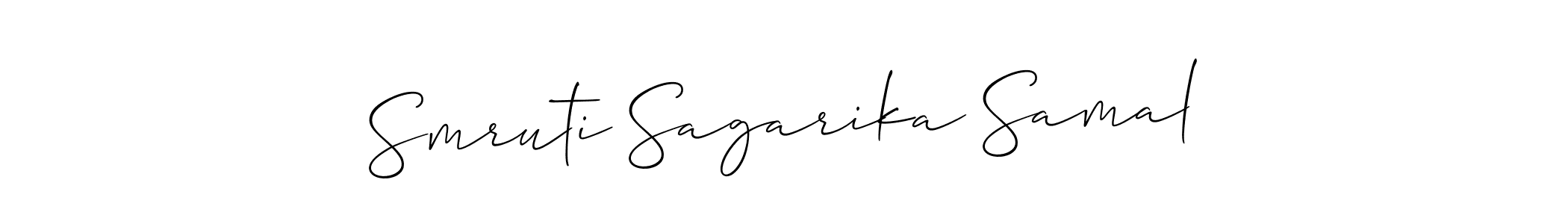 You should practise on your own different ways (Allison_Script) to write your name (Smruti Sagarika Samal) in signature. don't let someone else do it for you. Smruti Sagarika Samal signature style 2 images and pictures png