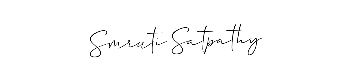 It looks lik you need a new signature style for name Smruti Satpathy. Design unique handwritten (Allison_Script) signature with our free signature maker in just a few clicks. Smruti Satpathy signature style 2 images and pictures png