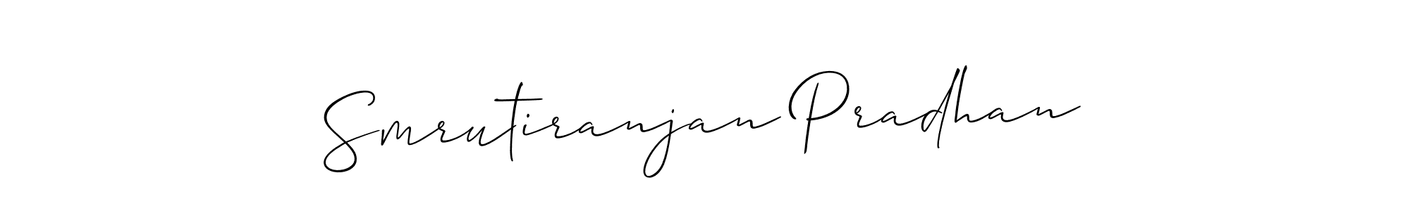 Create a beautiful signature design for name Smrutiranjan Pradhan. With this signature (Allison_Script) fonts, you can make a handwritten signature for free. Smrutiranjan Pradhan signature style 2 images and pictures png