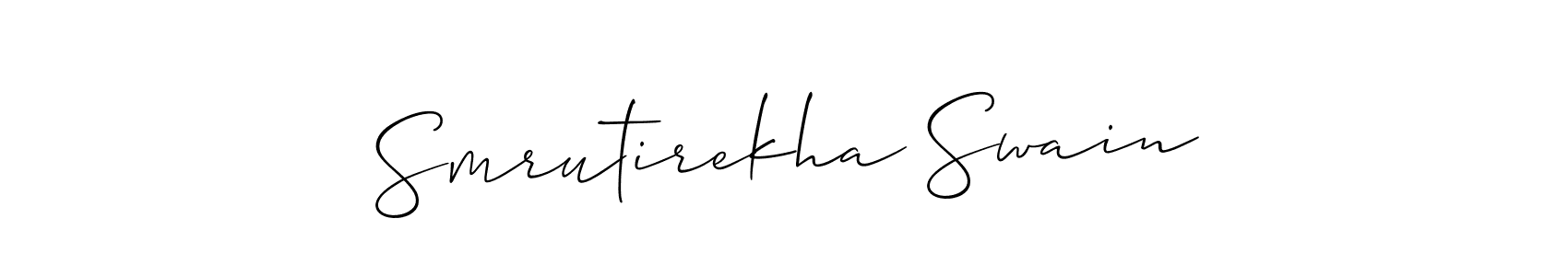 Allison_Script is a professional signature style that is perfect for those who want to add a touch of class to their signature. It is also a great choice for those who want to make their signature more unique. Get Smrutirekha Swain name to fancy signature for free. Smrutirekha Swain signature style 2 images and pictures png
