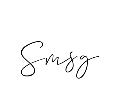 Design your own signature with our free online signature maker. With this signature software, you can create a handwritten (Allison_Script) signature for name Smsg. Smsg signature style 2 images and pictures png