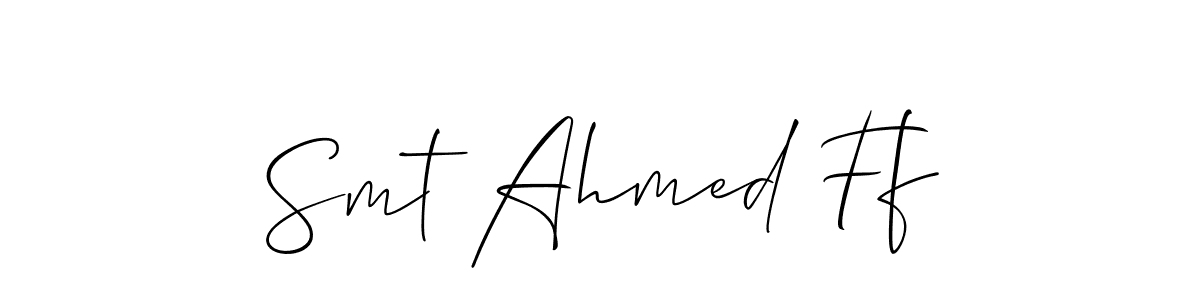 Use a signature maker to create a handwritten signature online. With this signature software, you can design (Allison_Script) your own signature for name Smt Ahmed Ff. Smt Ahmed Ff signature style 2 images and pictures png