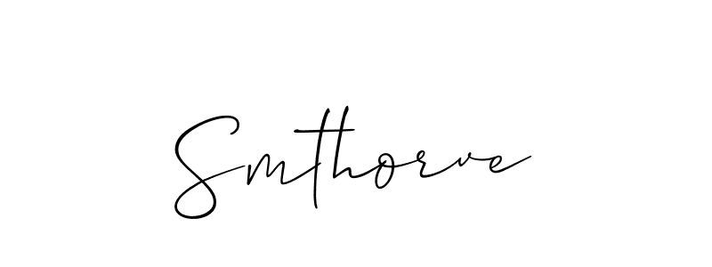 Make a beautiful signature design for name Smthorve. With this signature (Allison_Script) style, you can create a handwritten signature for free. Smthorve signature style 2 images and pictures png