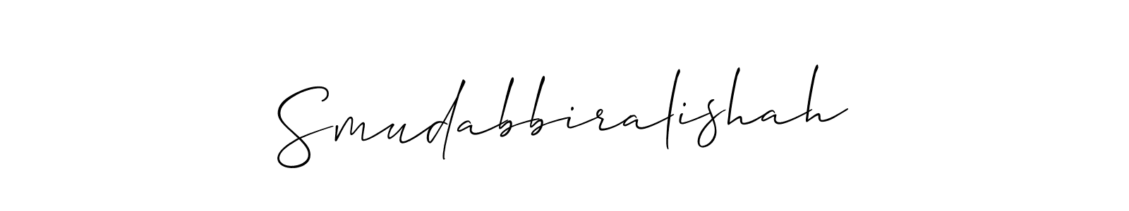 Create a beautiful signature design for name Smudabbiralishah. With this signature (Allison_Script) fonts, you can make a handwritten signature for free. Smudabbiralishah signature style 2 images and pictures png