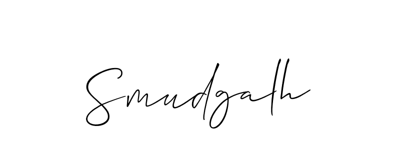 You should practise on your own different ways (Allison_Script) to write your name (Smudgalh) in signature. don't let someone else do it for you. Smudgalh signature style 2 images and pictures png