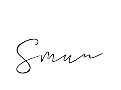 Allison_Script is a professional signature style that is perfect for those who want to add a touch of class to their signature. It is also a great choice for those who want to make their signature more unique. Get Smun name to fancy signature for free. Smun signature style 2 images and pictures png