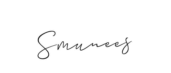 Also we have Smunees name is the best signature style. Create professional handwritten signature collection using Allison_Script autograph style. Smunees signature style 2 images and pictures png