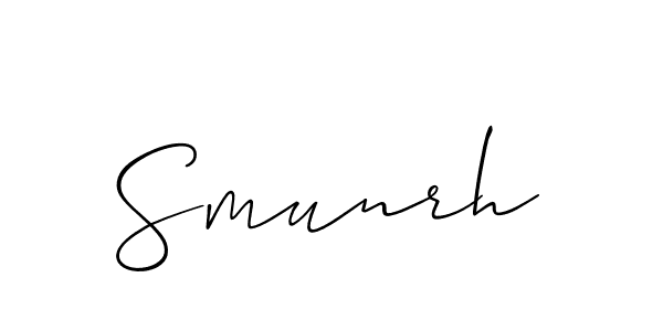 You should practise on your own different ways (Allison_Script) to write your name (Smunrh) in signature. don't let someone else do it for you. Smunrh signature style 2 images and pictures png
