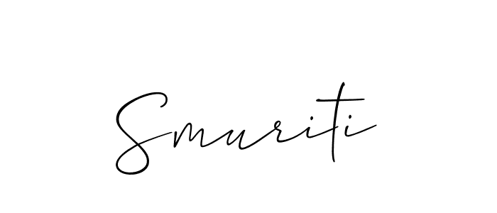 How to make Smuriti signature? Allison_Script is a professional autograph style. Create handwritten signature for Smuriti name. Smuriti signature style 2 images and pictures png