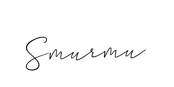 Similarly Allison_Script is the best handwritten signature design. Signature creator online .You can use it as an online autograph creator for name Smurmu. Smurmu signature style 2 images and pictures png