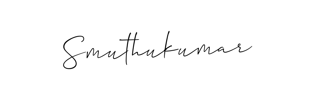 Allison_Script is a professional signature style that is perfect for those who want to add a touch of class to their signature. It is also a great choice for those who want to make their signature more unique. Get Smuthukumar name to fancy signature for free. Smuthukumar signature style 2 images and pictures png