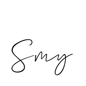 Make a beautiful signature design for name Smy. With this signature (Allison_Script) style, you can create a handwritten signature for free. Smy signature style 2 images and pictures png