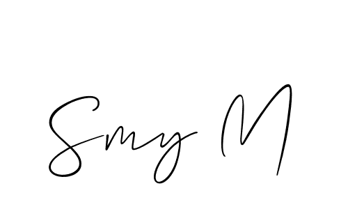 Allison_Script is a professional signature style that is perfect for those who want to add a touch of class to their signature. It is also a great choice for those who want to make their signature more unique. Get Smy M name to fancy signature for free. Smy M signature style 2 images and pictures png