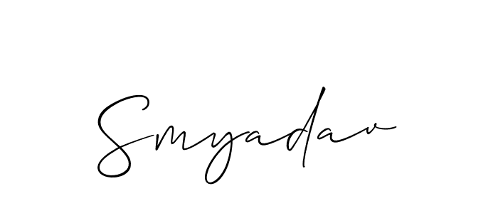 Make a short Smyadav signature style. Manage your documents anywhere anytime using Allison_Script. Create and add eSignatures, submit forms, share and send files easily. Smyadav signature style 2 images and pictures png
