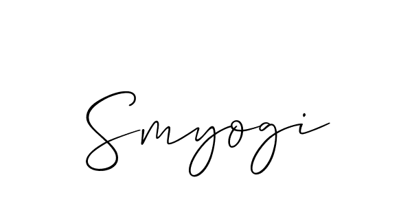 The best way (Allison_Script) to make a short signature is to pick only two or three words in your name. The name Smyogi include a total of six letters. For converting this name. Smyogi signature style 2 images and pictures png
