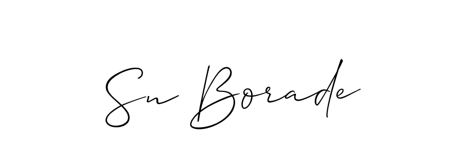 Also You can easily find your signature by using the search form. We will create Sn Borade name handwritten signature images for you free of cost using Allison_Script sign style. Sn Borade signature style 2 images and pictures png