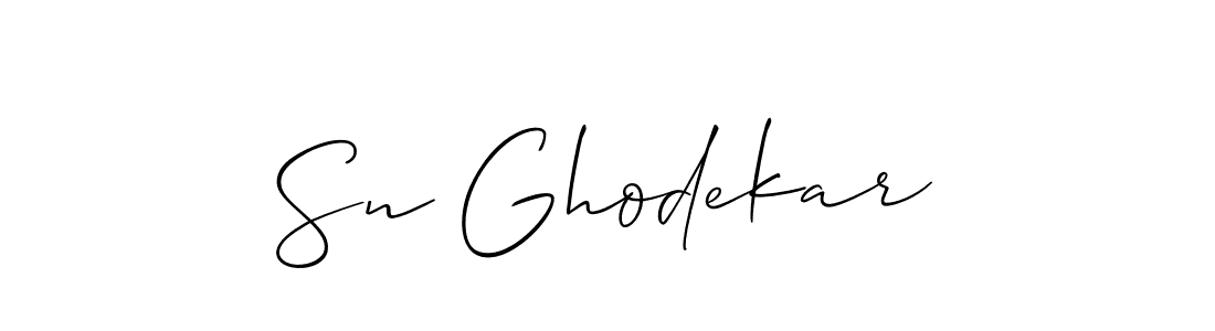 Sn Ghodekar stylish signature style. Best Handwritten Sign (Allison_Script) for my name. Handwritten Signature Collection Ideas for my name Sn Ghodekar. Sn Ghodekar signature style 2 images and pictures png